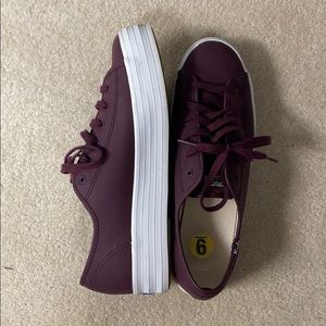 Maroon Platform Keds. Only worn a few times!